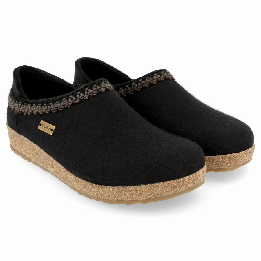 Haflinger Gzh Zigzag Uomo Zoccoli Nere | DFL9826CQ