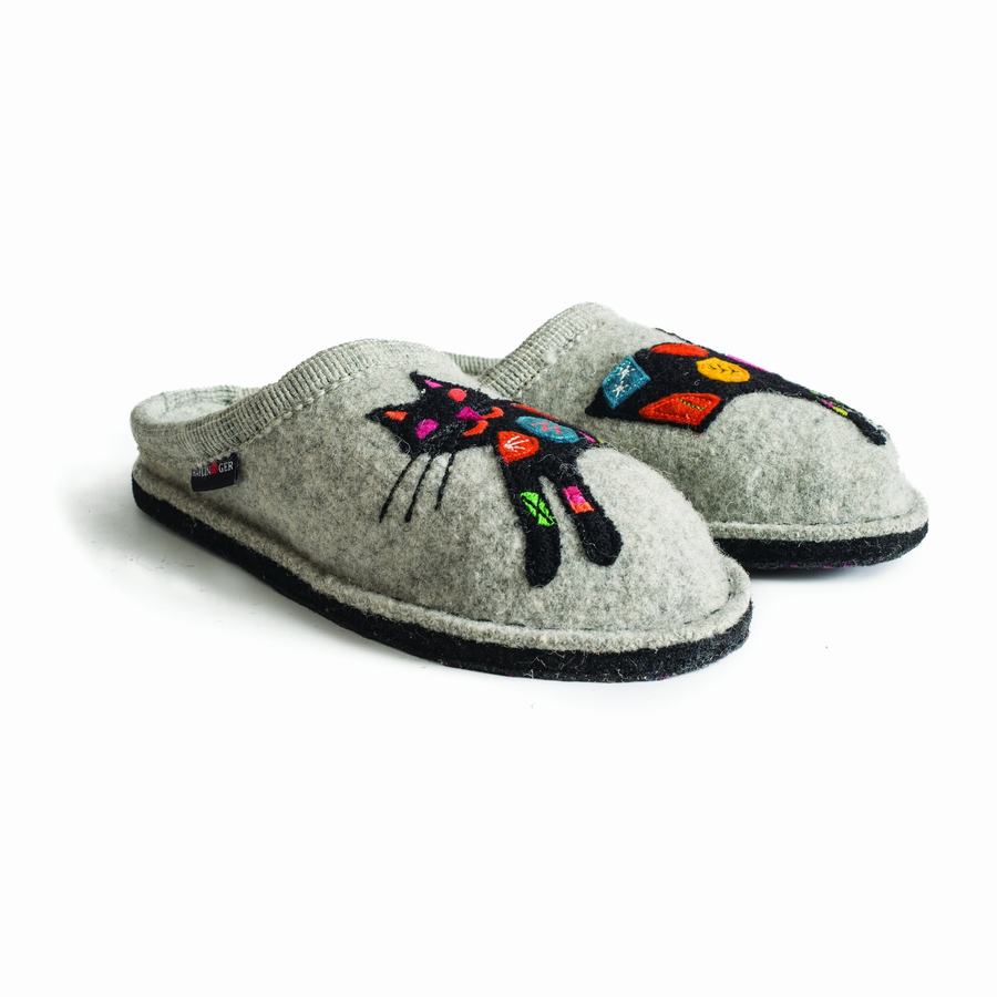 Haflinger Sassy Donna Pantofole Novelty Argento Grigie | VZK9676YZ